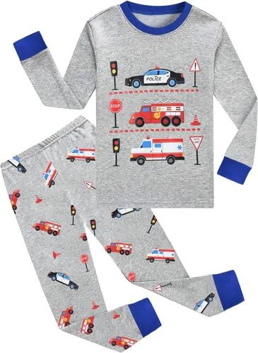 Miniatura 70 de Little Hand Pijamas para niños pequeños, Monster Truck 100% algodón, dinosaurio para niños, 2 piezas, ropa de dormir, conjuntos de ropa de dormir