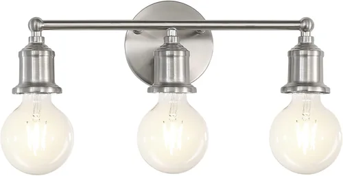 Miniatura 10 de Lámpara de tocador de 4 luces, aplique industrial de pared negra, lámpara de pared de baño de granja, lámpara de pared con base E26 vintage
