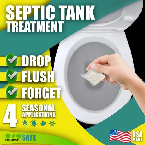 Miniatura 3 de GREEN PIG Tratamiento de Fosa Séptica - Cantidad Extra Grande Compartible, Removedor de Obstrucciones Seguro para Fosas Sépticas, Previene Fallas