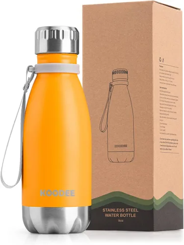 Miniatura 26 de koodee Botella deportiva de agua aislada al vacío de doble pared de acero inoxidable, 17 oz, con forma de botella de refresco, a prueba de fugas