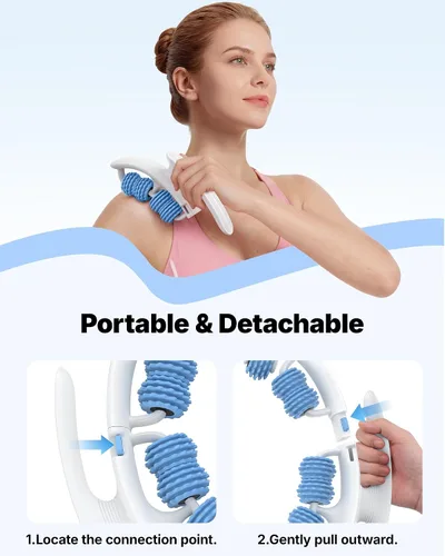 Miniatura 7 de MERACH Herramienta de masaje para celulitis con rodillo de empuje, masajeador de drenaje linfático, masajeador de piernas con asas desmontables