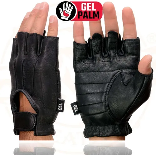 Miniatura 2 de Guantes sin dedos de piel de ciervo para hombre