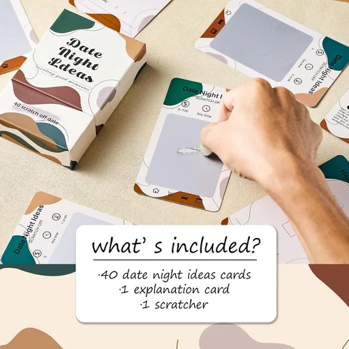 Miniatura 6 de 40 Tarjetas de Ideas de Noche de Cita para Rascar, Juegos Románticos y Aventurados para Parejas de Compromiso, Regalos de Aniversario, Recién