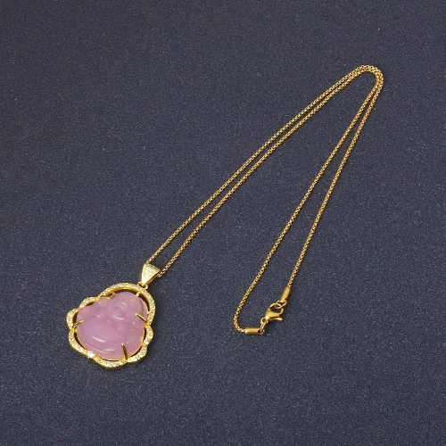 Miniatura 3 de Collar de llamativo de buena suerte, Dije de lujo de circonia cúbica con cadena chapada en oro de 18 quilates, Regalo de joyería refinada de collar