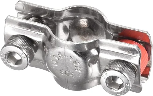 Miniatura 4 de uxcell Soportes de tubería de montaje en techo de pared, abrazadera de soporte de tubo ajustable de acero inoxidable 304 para tubo de 0.591-0.748