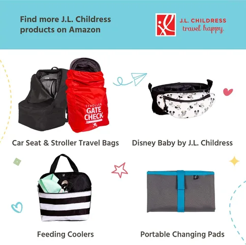 Miniatura 6 de J.L. Childress Cups 'N Cargo Organizador universal para cochecito – Accesorios esenciales de viaje para cochecito de bebé, incluye portavasos