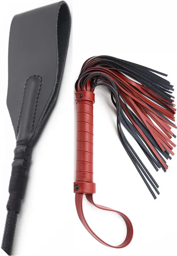Juego de látigo de cuero para caballo de 20 pulgadas y 18 pulgadas, látigo de cuero, cultivo de caballo, látigo rojo para montar a caballo, látigo