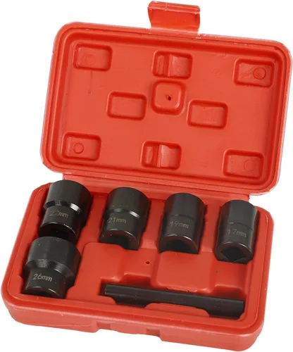 Miniatura 10 de Juego de 4 llaves de impacto de 1/2 pulgada, tamaño métrico de 12 puntos, 1.181 in, 1.260 in, 1.339 in, 1.417 in, juego de llaves de impacto