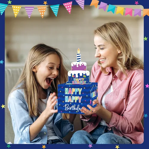 Miniatura 4 de Caja de Dinero de Cumpleaños para Tirar Regalo en Efectivo, Cajas de Regalo Sorpresa para Dinero, Caja Portadinero con Tarjeta de Feliz Cumpleaños