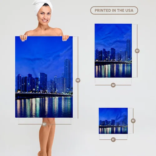 Miniatura 6 de 3dRose USA, Florida, Miami, City Skyline from Brickell Key, Dawn. 22x30 Bath Hand Pool Towel