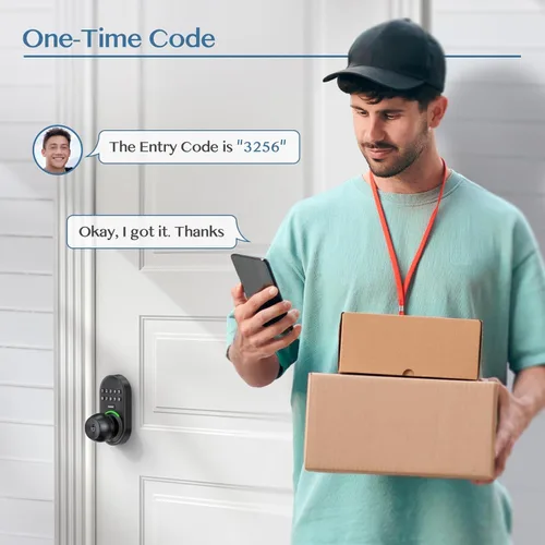 Miniatura 4 de Yamiry - Cerradura inteligente con teclado, cerradura digital de entrada sin llave con asa, perilla electrónica de código para puerta delantera