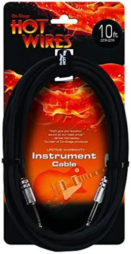 Miniatura 5 de OnStage Cables calientes en el escenario 1/4" Cable para instrumento de guitarra, 3 pies