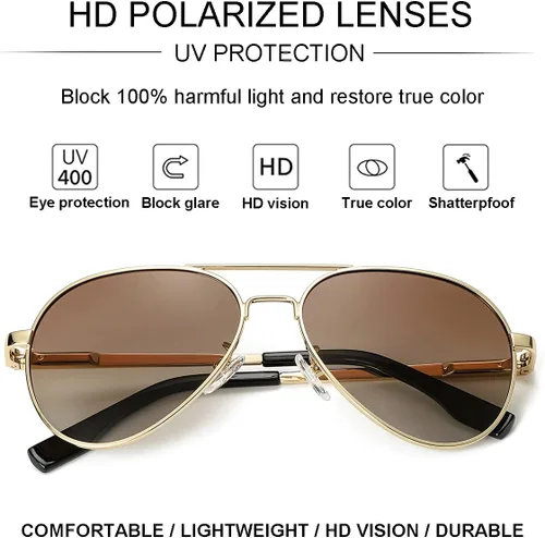 Miniatura 184 de Gleyemor Lentes de sol polarizados estilo aviador para niños y niñas, jóvenes, adolescentes, dos tamaños de 1.969 in y 2.047 in