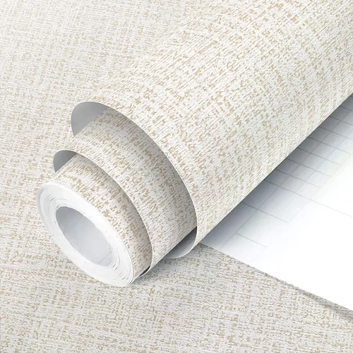 Miniatura 9 de Papel pintado de césped de pelar y pegar, papel de contacto texturizado Beige Marrón de 15.7 x 118.1 pulgadas, papel de pared de tela Vintage, papel