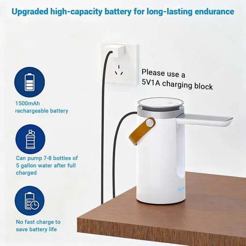 Miniatura 4 de Myvision Dispensador de agua para botella de 5 galones, bomba de agua eléctrica portátil con carga USB, bomba de agua potable para el hogar, cocina