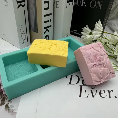 Miniatura 6 de Moldes de silicona para jabón de hoja de ginkgo de 3 cavidades, molde de silicona para jabón natural, vela, cera, fabricación de yeso aromático
