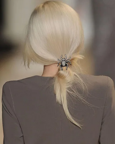 Miniatura 3 de Juego de 5 lazos para el pelo de araña de Halloween para mujeres, ligas negras de 0.157 pulgadas para cabello grueso y colas de caballo, juego