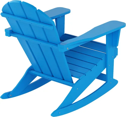 Miniatura 202 de WestinTrends Silla mecedora Malibu de poliéster para exterior/patio Adirondack, Negra