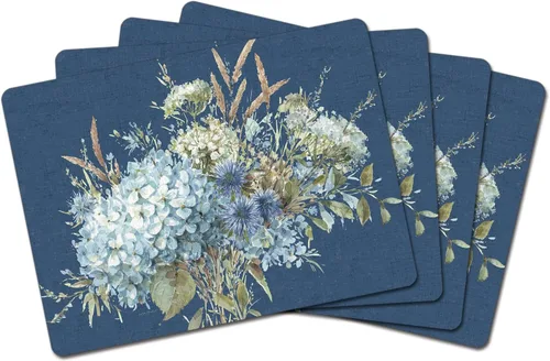 Miniatura 17 de Manteles Individuales Decorativos Premium de Tablero Duro para Mesa Jardín de Medianoche Negro y Blanco Paquete de 4 Fabricado en los Estados Unidos