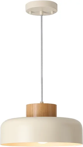 Miniatura 11 de Lámpara colgante grande, 17.7 pulgadas, tapa de madera natural, cable ajustable, lámpara de araña simple y moderna para comedor, mesa de cocina