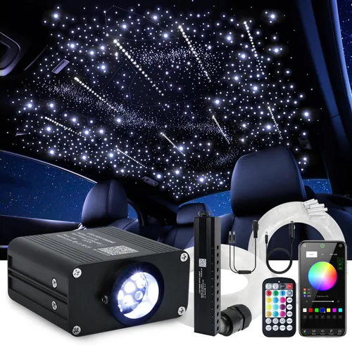 Miniatura 17 de Car Home Starlight Headliner Star - Kit de luces de techo parpadeantes y activadas por sonido, 200 unidades, 0.03 pulgadas x 9.8 pies, RGBW 16 W