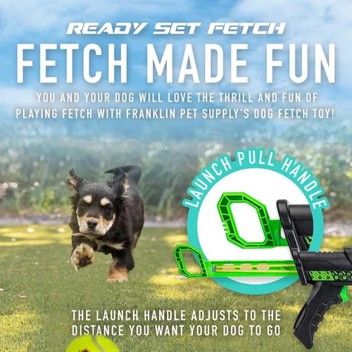 Miniatura 2 de Franklin Pet Supply Co. - Mini lanzador de pelotas de tenis para perros, mini cañón lanzador de pelotas de tenis para perros y juegos activos