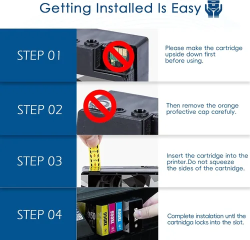 Miniatura 6 de Paquete de 4 cartuchos de tinta 950XL/951XL de repuesto para HP 950 y 951, compatible con tinta de impresora HP OfficeJet Pro 8600 8610 8615 8620