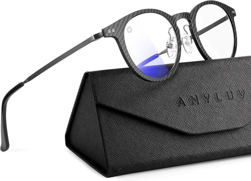 Miniatura 31 de ANYLUV Gafas de luz azul para hombre Gafas de bloqueo de luz azul: gafas ligeras de luz azul de fibra de carbono antifatiga regalo