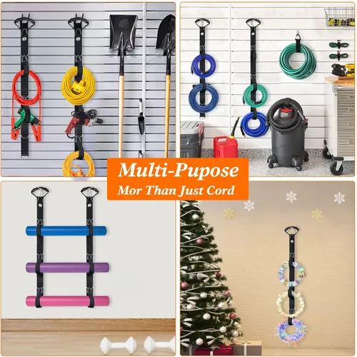 Miniatura 5 de Sistema de almacenamiento organizador de cables de extensión, gestión de cables de extensión resistente con múltiples soportes para cables