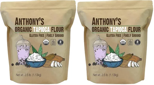Miniatura 9 de Anthony's Harina de Tapioca Orgánica, 2.5 lb, Sin Gluten, Sin OGM
