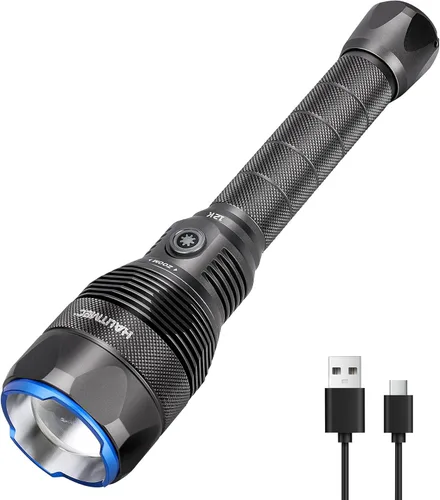 Miniatura 9 de HAUTMEC Linternas recargables de 1400 lúmenes, linterna LED EDC con linterna de 90 grados, cabeza giratoria, 5 modos, linterna de bolsillo, base