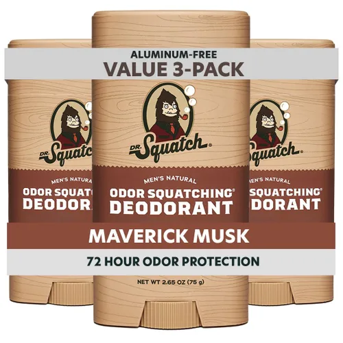 Miniatura 15 de Dr. Squatch Desodorante natural para hombres, sin olor, sin aluminio, alquitrán de pino (2.65 onzas, paquete de 3)