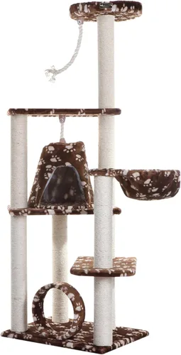 Rascador Armarkat para gatos, estilo árbol, mueble Condo, con una altura de 60 pulgadas a 70 pulgadas, Marrón (Saddle Brown)