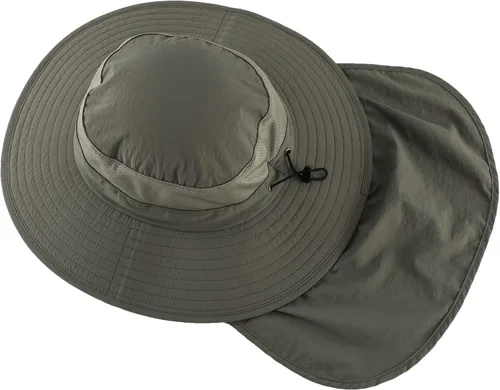 Miniatura 3 de Home Prefer Sombrero de sol UPF50+ de malla para exteriores, de ala ancha, con solapa para el cuello, sombrero de pesca para hombres y mujeres Verde