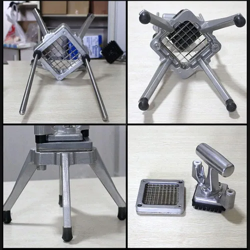Miniatura 5 de Cortador de papas fritas de repuesto, cortador de verduras comercial, hoja de acero inoxidable y bloque empujador para cortar papas cebollas