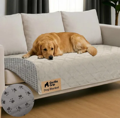 Miniatura 39 de GORILLA GRIP® Manta impermeable para perro, funda de sofá a prueba de fugas para perros, parte trasera de agarre de silicona, protege el sofá