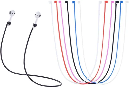Correas para AirPods, de silicona suave, para auriculares deportivos, correa antipérdida, colorido conector de cable para Apple Airpods inalámbricos