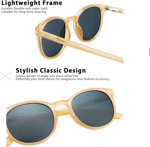 Miniatura 4 de YEIN 3 Pack Sunglasses for Men and Women, UV Protection Outdoor Glasses Vintage Square Full Frame Muse_clear azul+gris claro+champán