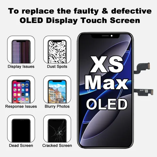 Miniatura 8 de [OLED] para iPhone Xs MAX Reemplazo de pantalla de 6.5 pulgadas [NO LCD] Pantalla 3D Touch Frame Asamblea Digitalizador para Modelo A1921, A2101