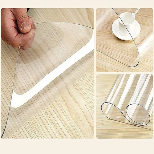 Miniatura 2 de Mantel de plástico transparente de PVC para mesa de comedor, escritorio, protector para mesa de estudiante, protector de escritorio, mantel