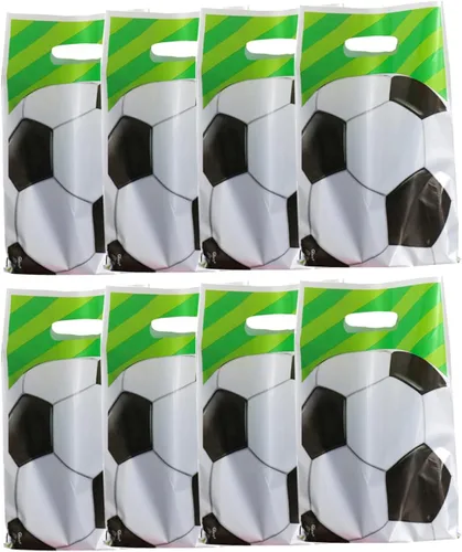 30 bolsas de regalo de fútbol para fiestas de cumpleaños de niños, bolsas de dulces para regalos de fiesta temática de fútbol