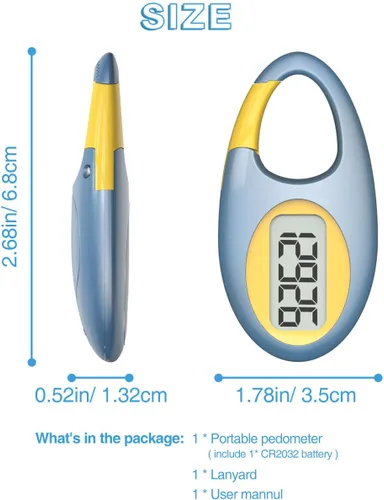 Miniatura 7 de Contador de pasos 3D simple, podómetro para caminar, rastreador de pasos con cordón para el cuello/mosquetón para hombres, mujeres, adolescentes