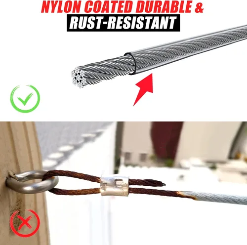 Miniatura 3 de Kit de accesorios para vela con cuerda de alambre de acero inoxidable 304 para cuadrado/rectangular/triángulo, kit de accesorios para toldo de vela