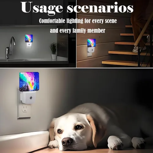Miniatura 6 de Northern Lights - Luz nocturna enchufable, lámpara nocturna con sensor automático, lámpara de noche del atardecer al amanecer, decoración del hogar