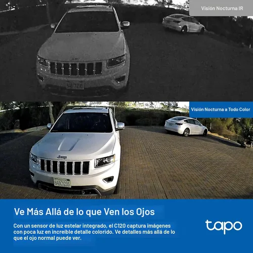 Miniatura 2 de Cámara de seguridad Tapo 2K QHD para interiores/exteriores, Elección del editor PCMag 2024, visión nocturna a color, detección gratuita de Blanco