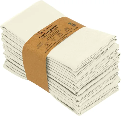 Miniatura 9 de Ruvanti - Juego de 4 servilletas de tela de 45x45 centímetros, lavables, suaves, duraderas, absorbentes, mezcla de algodón. Servilletas de mesa