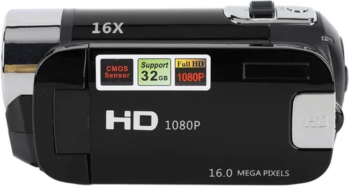 Miniatura 8 de Cuifati Cámara 1080P de 16MP con TFT de 2.7 pies, cámara de video digital 16x, cámara digital giratoria y recargable para niños, adolescentes y Negro