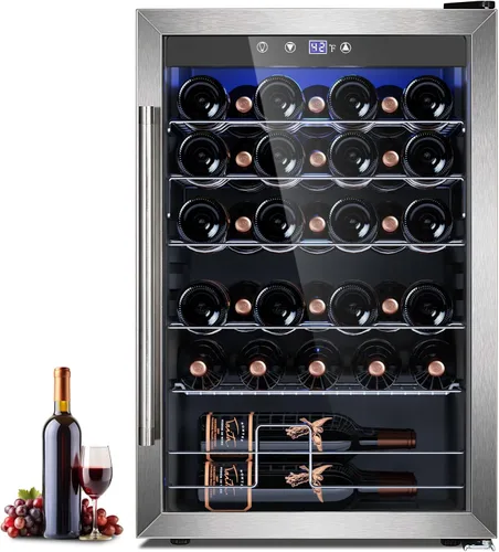 Miniatura 10 de Electactic Nevera de Vino Independiente de Encimera 12 Botellas, 50 Latas Bodega de Vino Enfriador de Bebidas para Refrescos, Cerveza Enlatada
