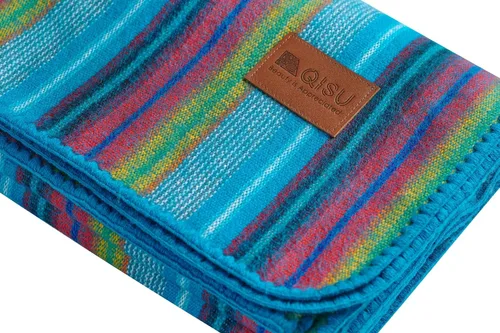 Miniatura 2 de QISU Manta de lana de alpaca, grande, hermosa, cálida, variada, 85 x 65 pulgadas, ultrasuave, hipoalergénica y transpirable, tela que no pica ni
