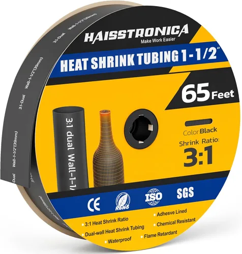 Miniatura 51 de haisstronica Tubo termorretráctil 3:1, relación de encogimiento, tubo termorretráctil de grado marino forrado con adhesivo para el hogar, automoción